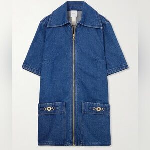 NWT PATOU Embellished denim mini shirt dress size FR 36 US 4